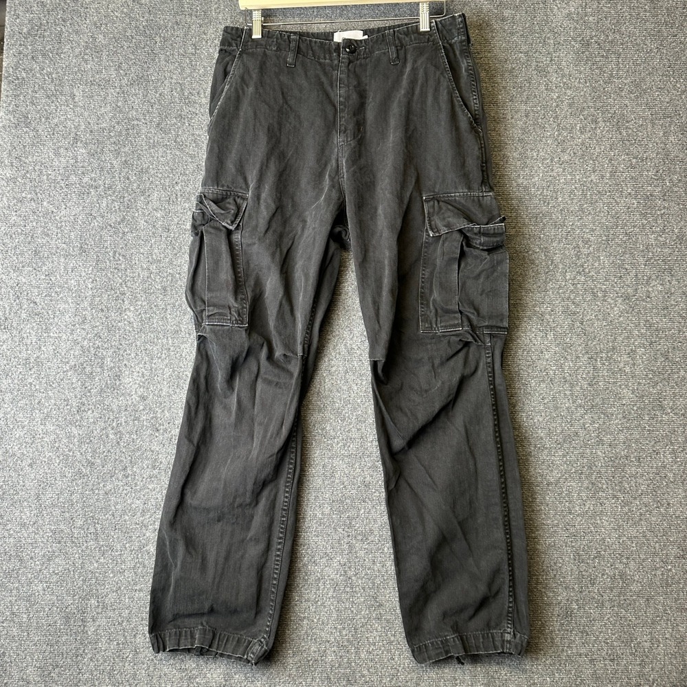 General Admission Cargo Pants Mens 32 Black Herringbone Workwear Made In USA
